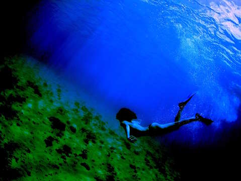 Blue underwater girl