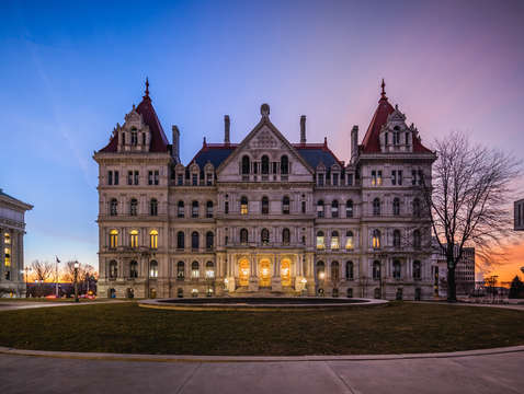 The capitol before sunrise