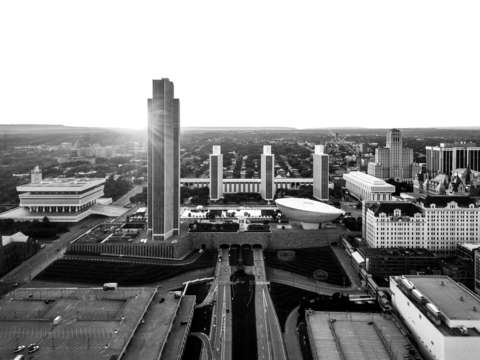 Black and white albany aerial