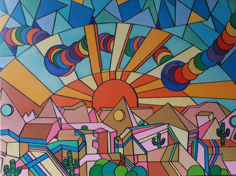 Everything all at once painted print 30 x 40