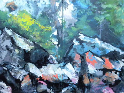 Rocks at lopez island diptych