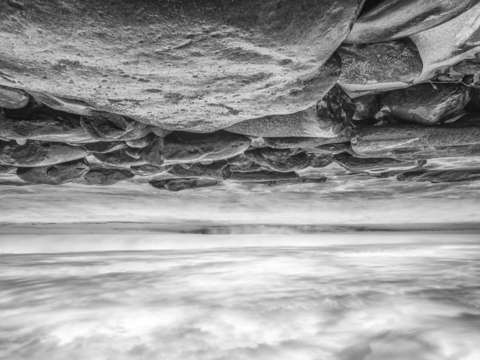 Rocks above sky below