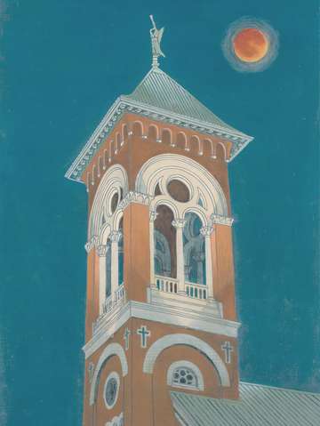 Blood moon over saint marys