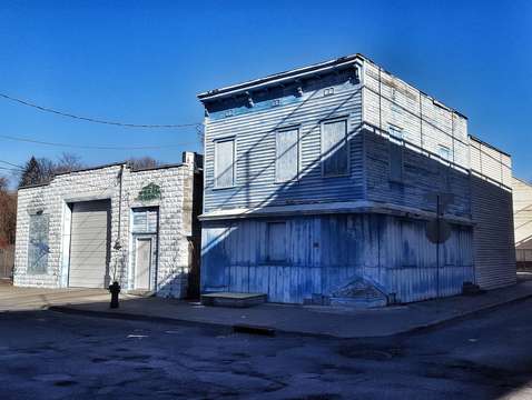 Blue building