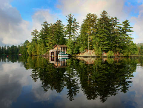 Lake saranac adirondacks on the water