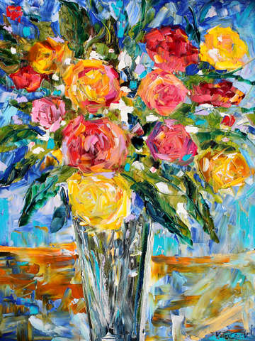 Summers bounty of roses by karen tarlton