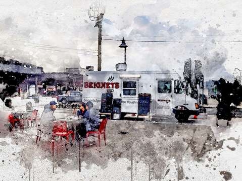 Beignets watercolor