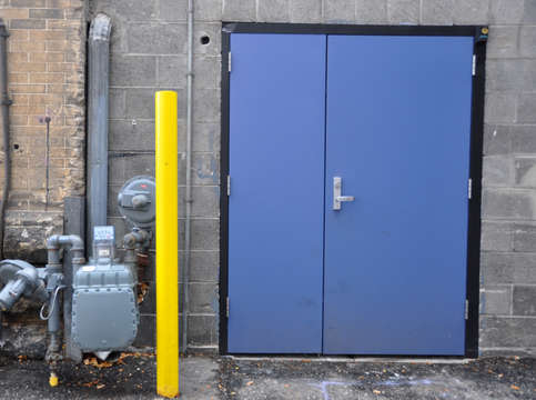 Alley 12 blue door