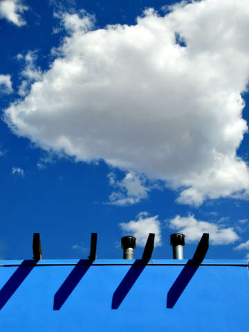 Blue sky blue wall