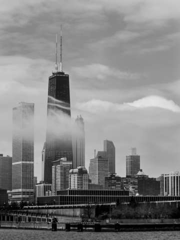Foggy hancock building