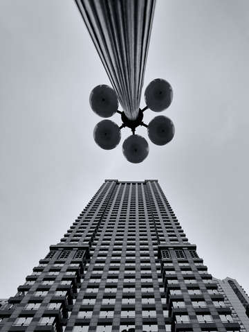 Leo burnett building lamp post