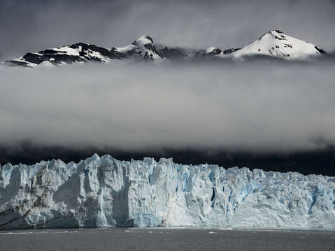 Perito moreno in the clouds