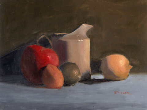 Still life with fruit and pitcher
