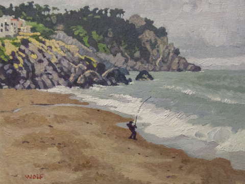 Baker beach fisherman