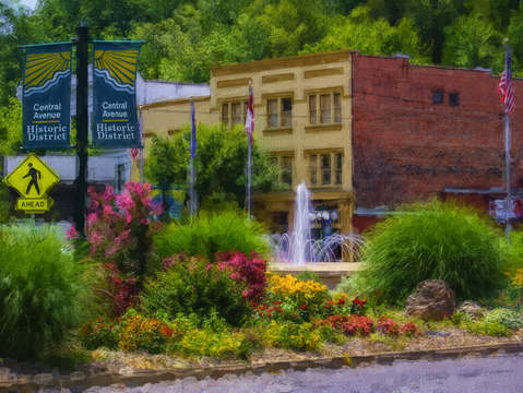 Hot springs roundabout painterly