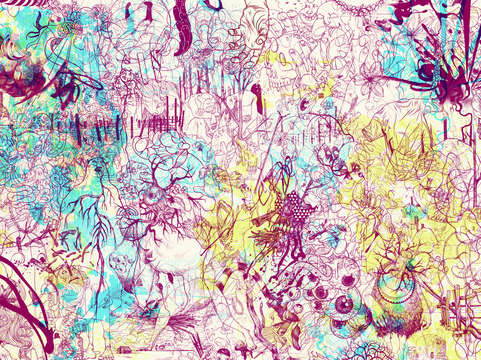 Sketch print purple