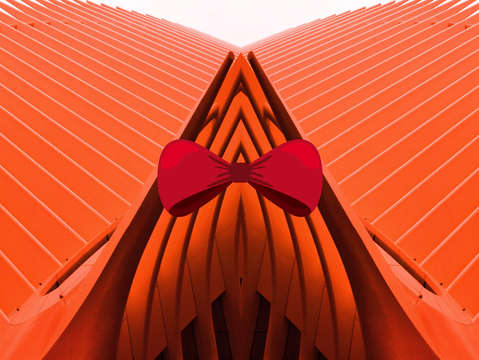 He wore orange and red