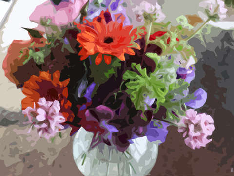 Gerberas and geraniums