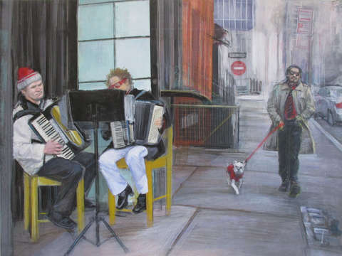 East 9th street intersections with accordionists