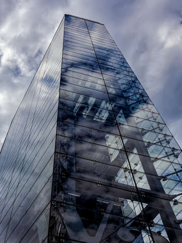 Glass office building columbus center nyc