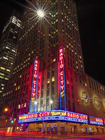 Radio city at night