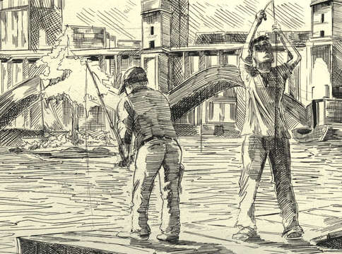 Fishermen on the esplanade