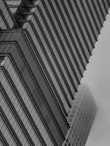 High rise and fog