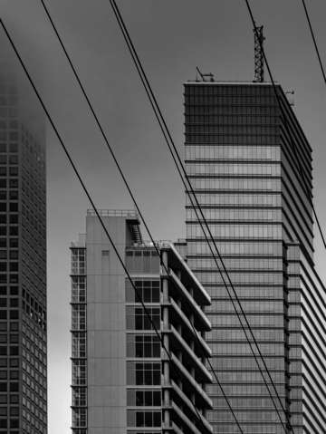 East side high rise adn tram cables