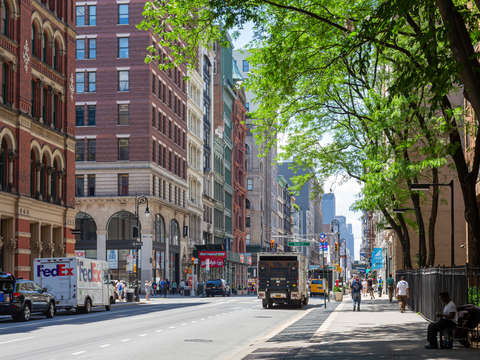 Sitting in the shade on broadway