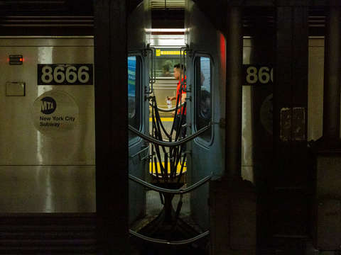In between the subway cars nyc