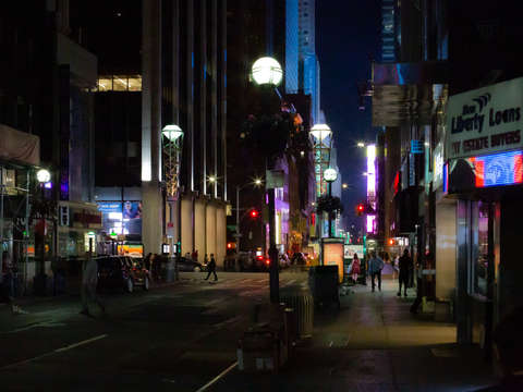 Diamond district at night nyc