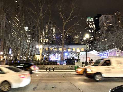 New york public library at night