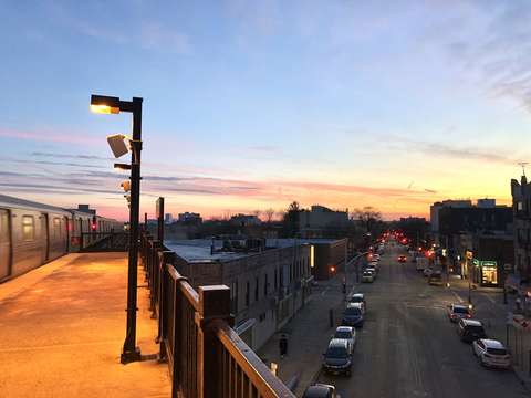 Subway platform in the sunset brooklyn new york