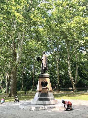 Skateboarding by lincoln statue brooklyn new york
