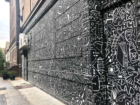 Graffiti black white style brooklyn new york
