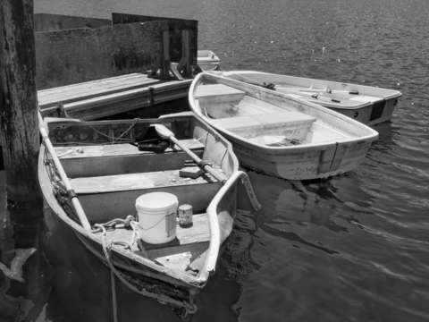 Monterey dinghies in bw