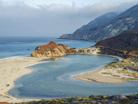 Little sur river beach curves