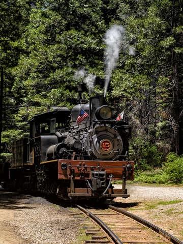 Yosemite mountain sugar pine steam train