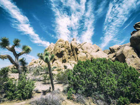 Clouds rocks things joshua tree