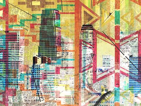 Colorful downtown los angeles