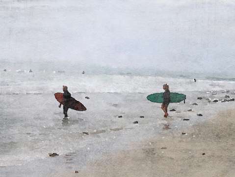 Surfers in the beach