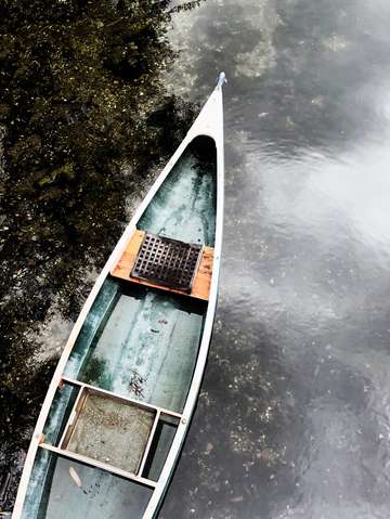 Blue old wooden boat
