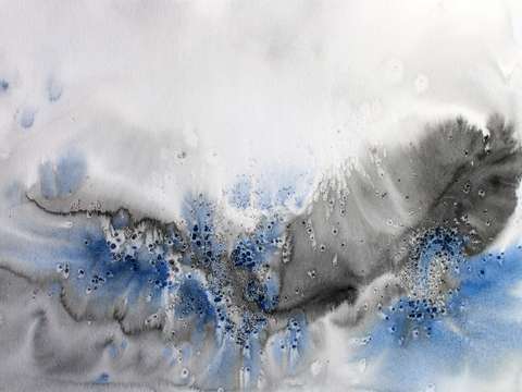 Coastal watercolor abstract 124