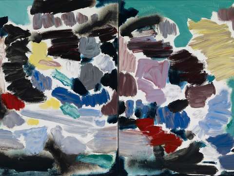 Abstract diptych darks notes