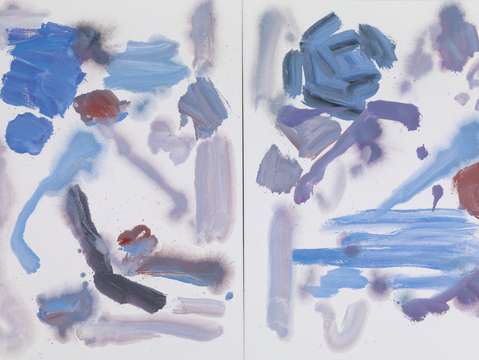 Abstract diptych lavender