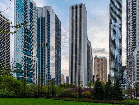 Lake shore park painterly