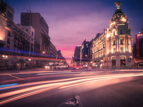 Sunset from madrid metropolis