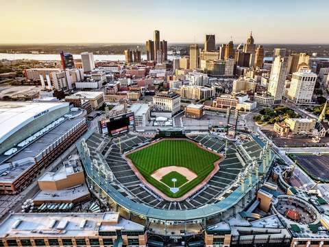 Comerica and ford field dji 0359