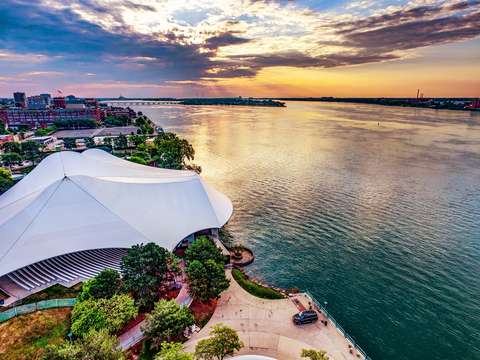Arethea park sunrise dji 0429 detroit michigan