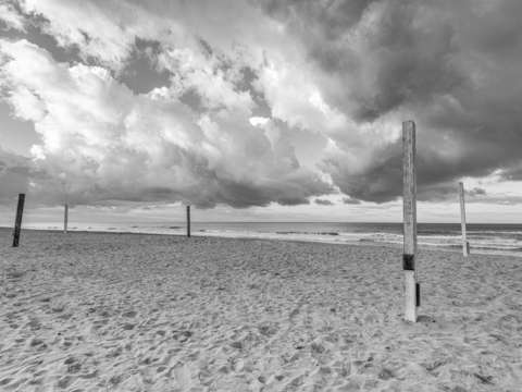 A storm above the courts monochrome